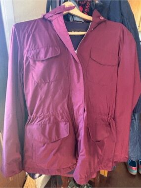 Women's Hooded Loro Pians Anorak Jacket - Wine